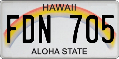 HI license plate FDN705