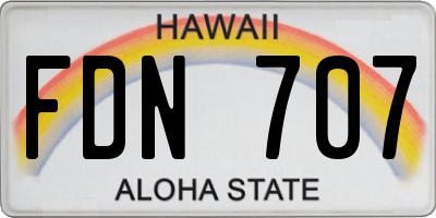 HI license plate FDN707