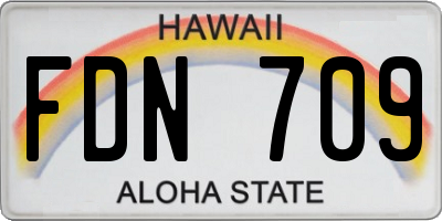 HI license plate FDN709