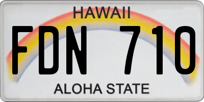 HI license plate FDN710