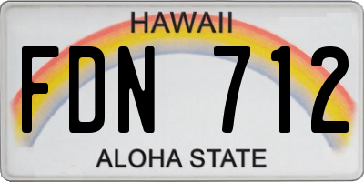 HI license plate FDN712