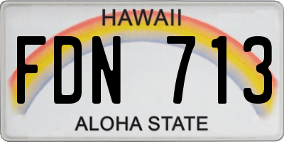 HI license plate FDN713
