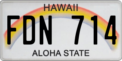 HI license plate FDN714