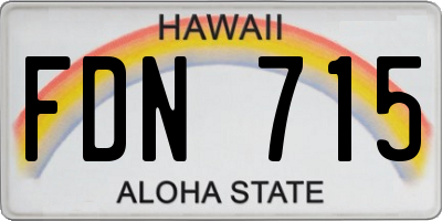 HI license plate FDN715