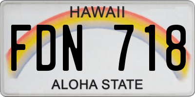HI license plate FDN718