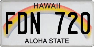 HI license plate FDN720