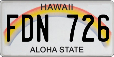 HI license plate FDN726