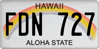 HI license plate FDN727
