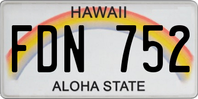 HI license plate FDN752