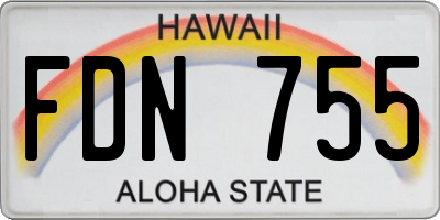 HI license plate FDN755