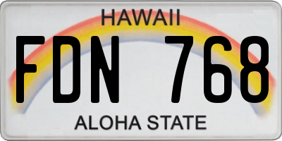 HI license plate FDN768