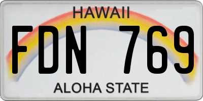HI license plate FDN769