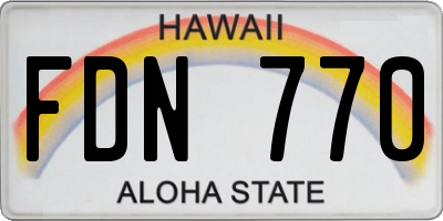 HI license plate FDN770
