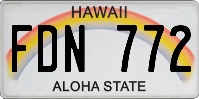 HI license plate FDN772