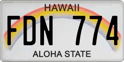 HI license plate FDN774