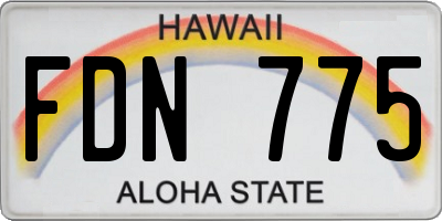 HI license plate FDN775