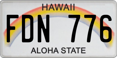 HI license plate FDN776