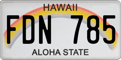 HI license plate FDN785