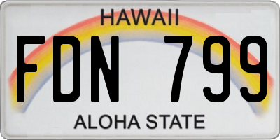 HI license plate FDN799