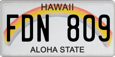 HI license plate FDN809