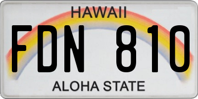 HI license plate FDN810