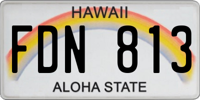 HI license plate FDN813