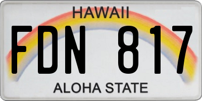 HI license plate FDN817