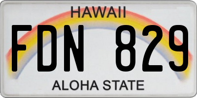 HI license plate FDN829