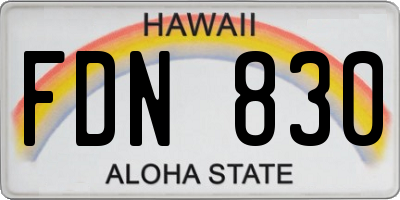 HI license plate FDN830