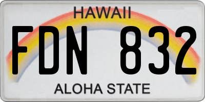 HI license plate FDN832