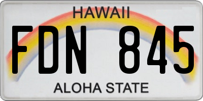 HI license plate FDN845