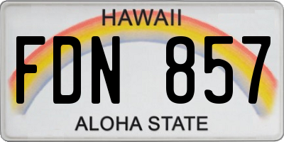 HI license plate FDN857