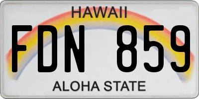 HI license plate FDN859
