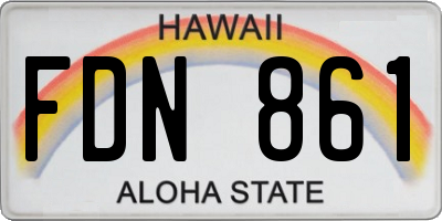 HI license plate FDN861