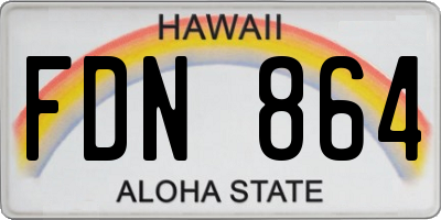 HI license plate FDN864