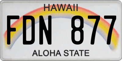 HI license plate FDN877