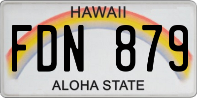 HI license plate FDN879