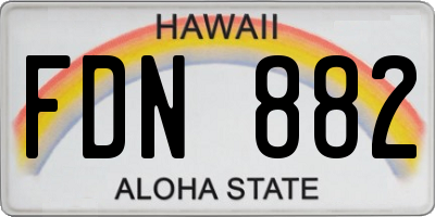 HI license plate FDN882