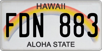 HI license plate FDN883