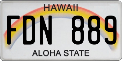 HI license plate FDN889