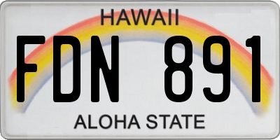 HI license plate FDN891