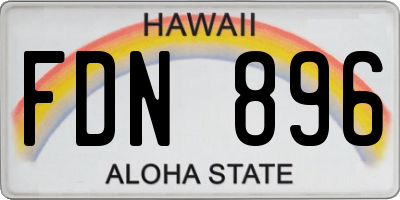 HI license plate FDN896