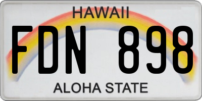 HI license plate FDN898