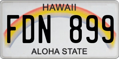 HI license plate FDN899