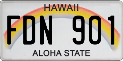 HI license plate FDN901