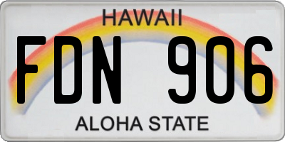 HI license plate FDN906