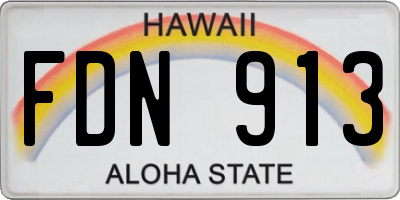 HI license plate FDN913