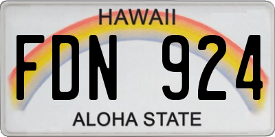 HI license plate FDN924