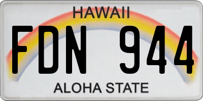 HI license plate FDN944