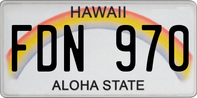 HI license plate FDN970